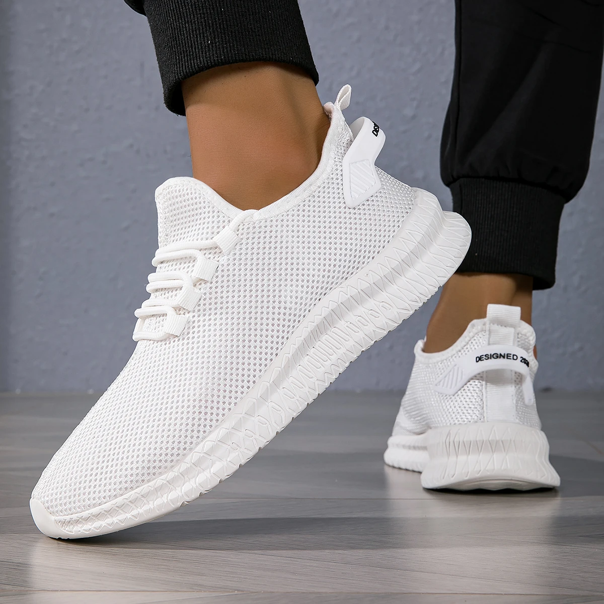 ELUVA Herren-Laufschuhe, atmungsaktiv, leicht, Sportschuhe, rutschfest, bequem, für Fitnessstudio, Training, Wanderschuhe für Herren Image