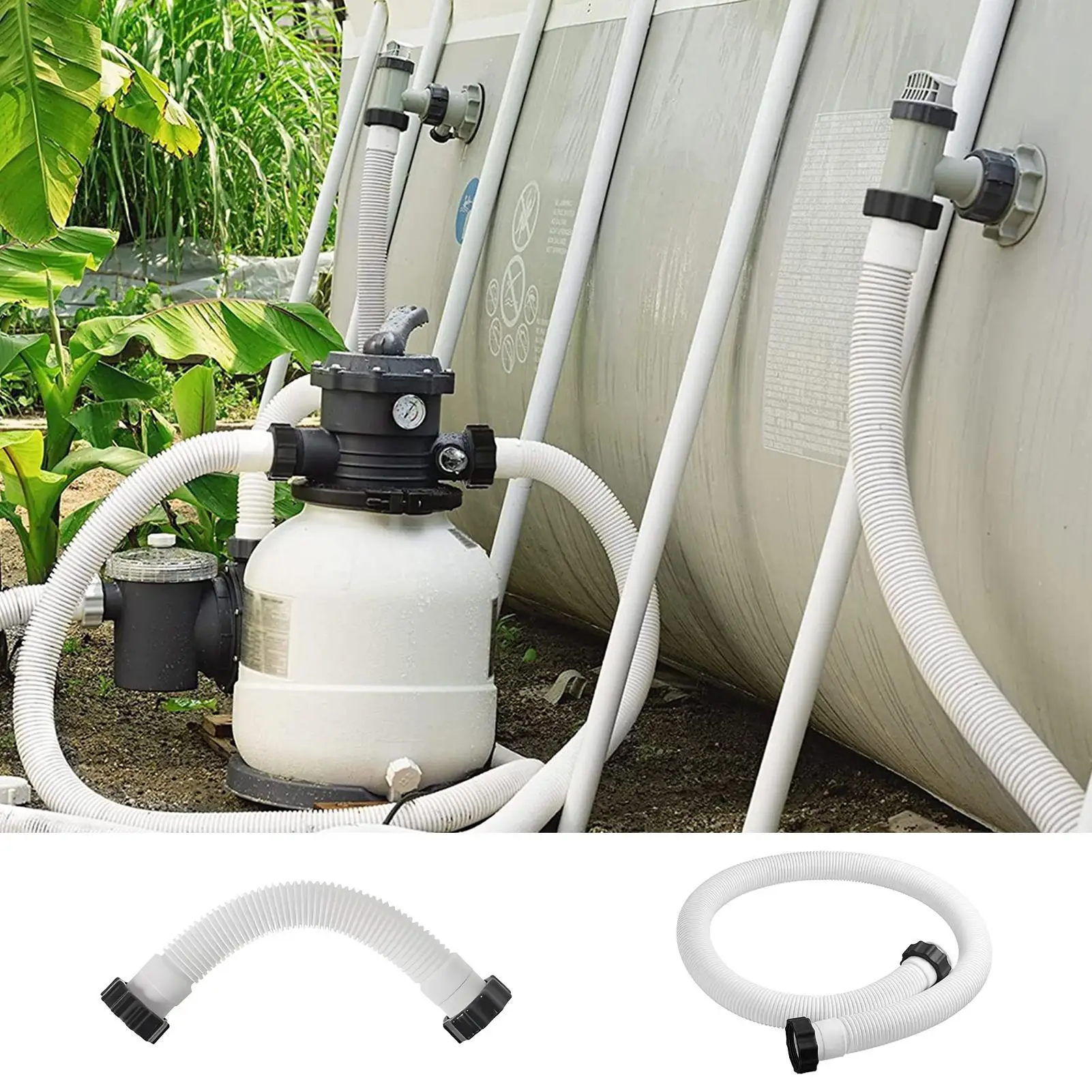Tuyau de pompe de piscine, tuyau de filtre de piscine, tuyau flexible à connexion rapide, pièces de rechange pour pompes de filtration de sable de piscine, pour l'entretien des piscines