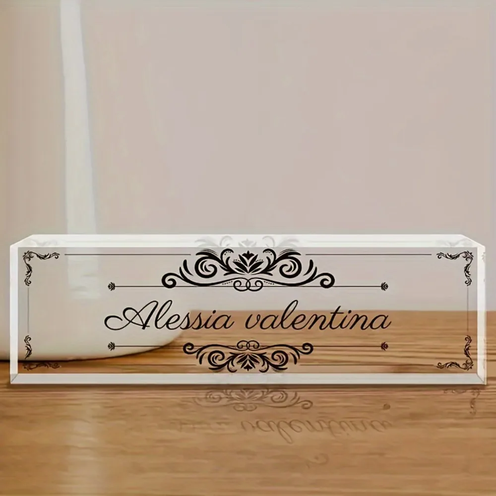 1 Stück Personalisierte Acryl-Schreibtisch-Namensplakette Individuelles Büro-Dekor für Männer & Frauen Home-Office Schreibtisch-Accessoire Image