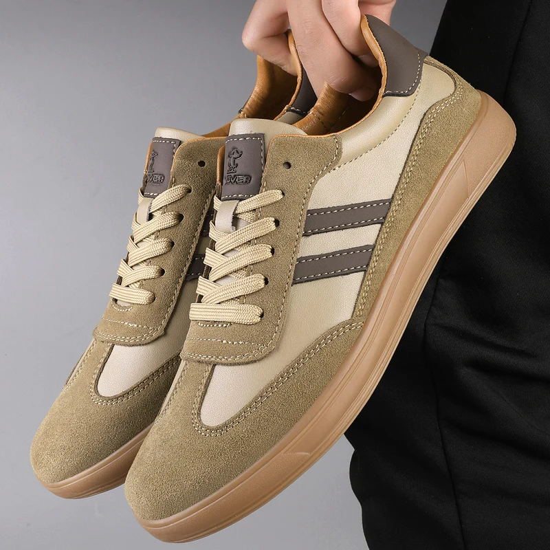 Hohe Qualität Leder Turnschuhe Männer Trainer Klassische Casual Sport Schuhe Mann Flache Turnschuhe Im Freien Nicht-slip männer Skateboard schuhe Image