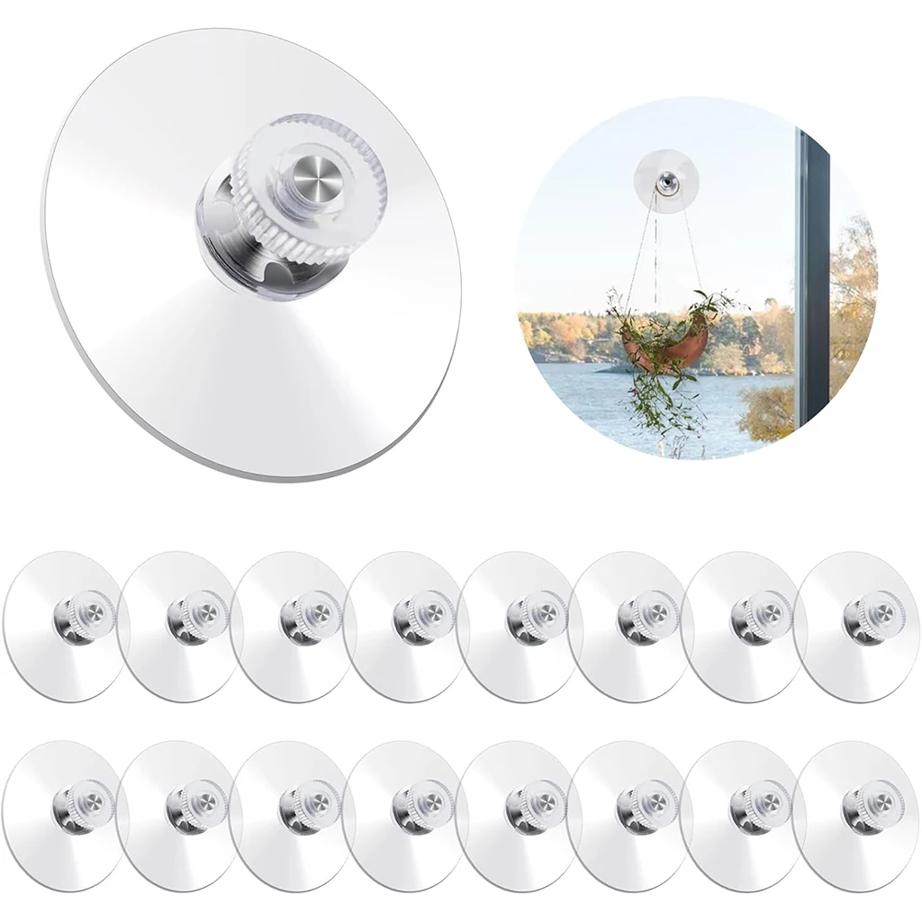 Kunststoff-Pads mit Saugnapf, durchsichtige PVC-Saugnapf-Pads, stark klebender Halter für Fenster, Badezimmer, Glaswände, Auto-Sonnenschutz Image