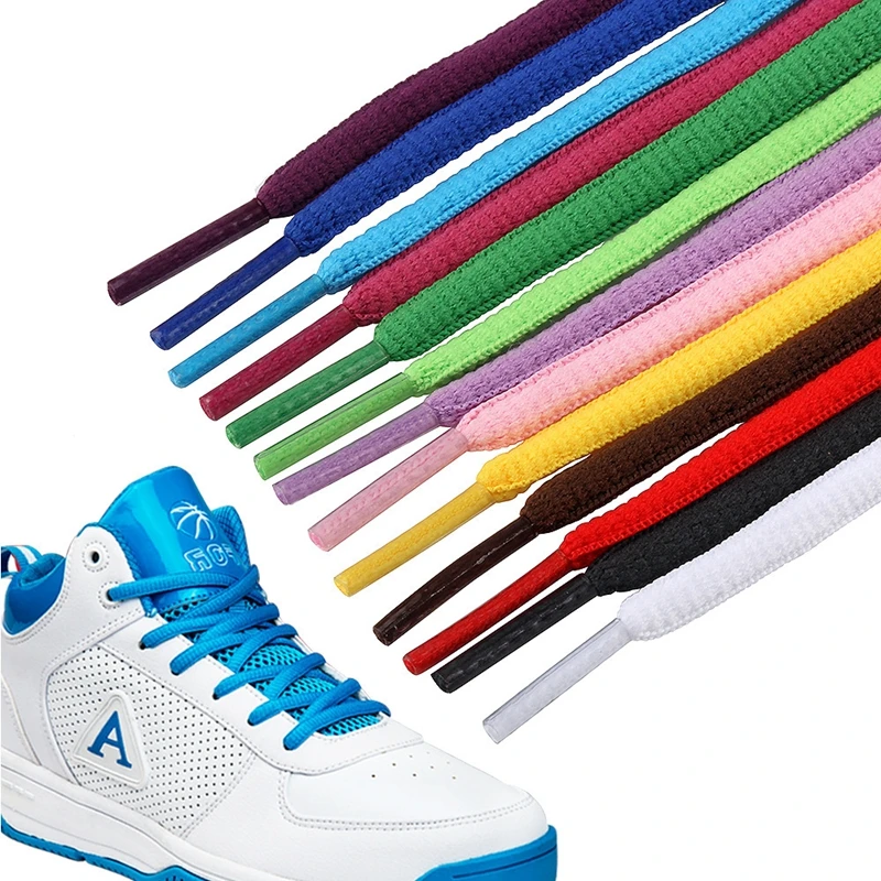 Sport-Schnürsenkel für Herren und Damen, Farbe: flache, halbrunde Schnürsenkel, geeignet für alle Schuhe, runde Schnürsenkel, 23 Farben, 1 Paar Image