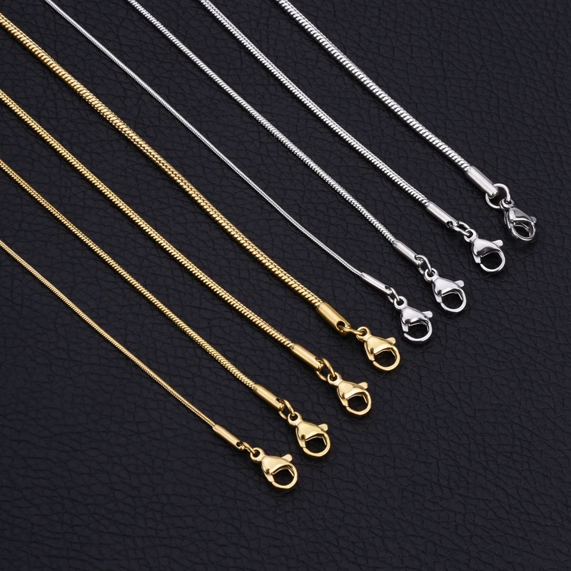 Halskette mit Schlangenkette aus 925er-Sterlingsilber zum Selbermachen für Damen und Herren, Schmuckherstellung, Anhänger, Karabinerverschlüsse, Großhandel Image