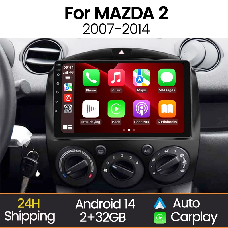 MEKEDE Android Bildschirm Auto Radio Multimedia Player Für MAZDA 2 Mazda2 2007-2014 Carplay WIFI Autoradio Intelligente Auto system Image