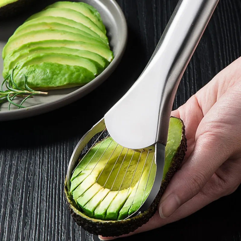 Avocado-Messer-Gadget, Edelstahlschneider, Küchenhelfer, Obstschneideartefakt, alles für Küche und Zuhause, Drachenfruchtscheiben Image
