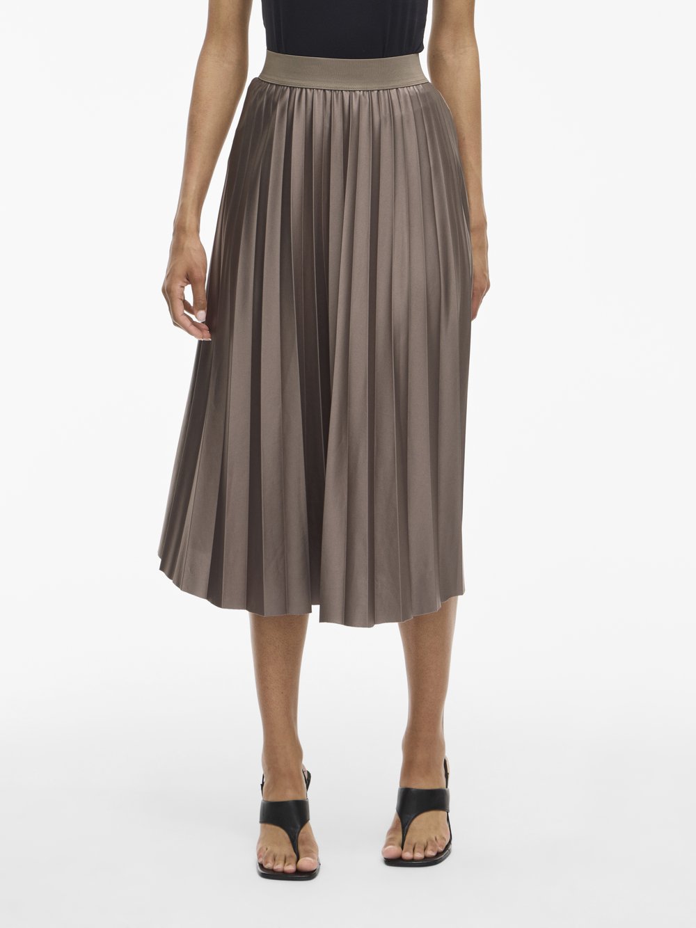 Vila Plisseerock Damen taupe, XL