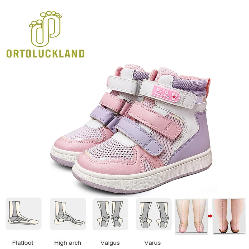 Chaussures orthopédiques en cuir pour enfants en bas âge, baskets de soutien de la cheville, chaussures pour enfants avec caractéristiques orthopédiques de 4 à 6 ans