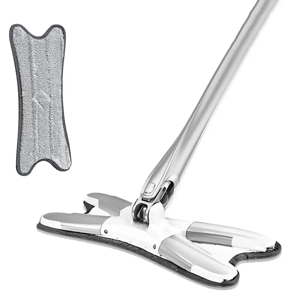 X-Typ-Bodenquetschmopp mit Ersatz-Mopp-Pads, selbstauswringender flacher Mopp, freihändiges Waschen, Haushalt, Bodenwischer, Heimreinigungswerkzeug Image