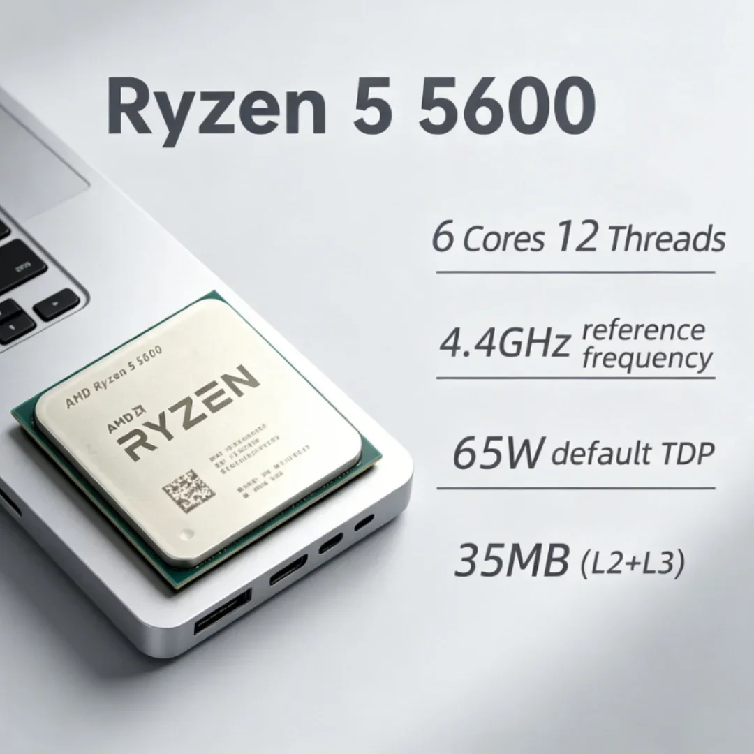 Gamer Pick Socket AM4 Neuerscheinung AMD Ryzen 5 5600 R5 5600 CPU 6-Kern 12-Thread 3,5GHz Unlocked Desktop-Gaming Ohne Verpackung Image