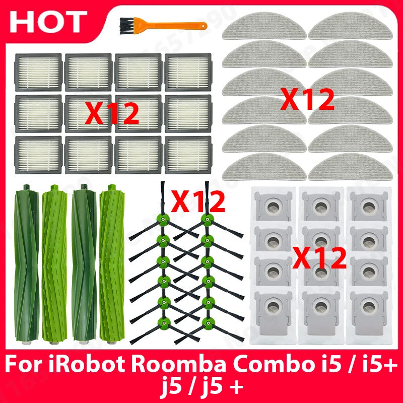 Hauptbürste, Seitenbürste, Mopp, Filter, Staubbeutel, Ersatzteile für iRobot Roomba Combo i5 / i5+ / j5 / j5+ Roboterstaubsauger Zubehör Image