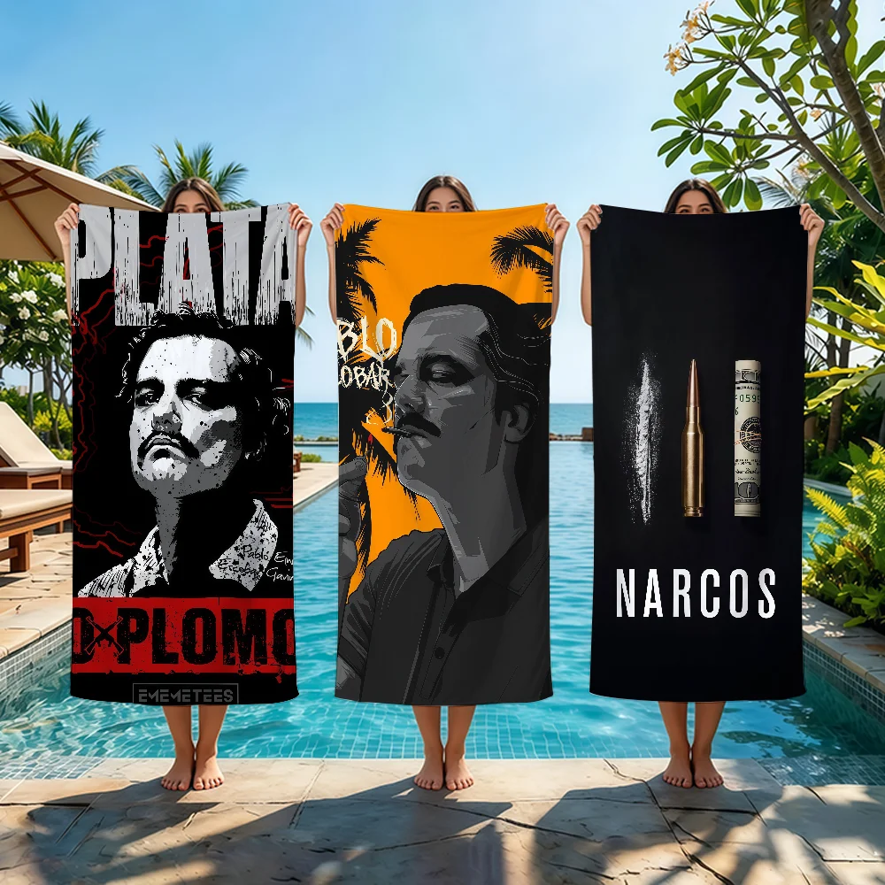 E-esco-bar Handtuch P-pablo Strandtuch Übergroßes Schnelltrocknendes Handtuch Saugfähiges Weiches Schwimm-Strandtuch für Männer und Frauen Image