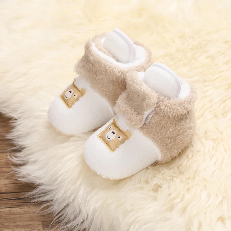 Baby Herbst-Winter-Stiefel für Mädchen und Jungen, Warme Winterschuhe, Modische Kleinkind-Schuhe mit Flauschigen Bällen, Erste Schritte Schuhe für Kinder 0-18 Monate