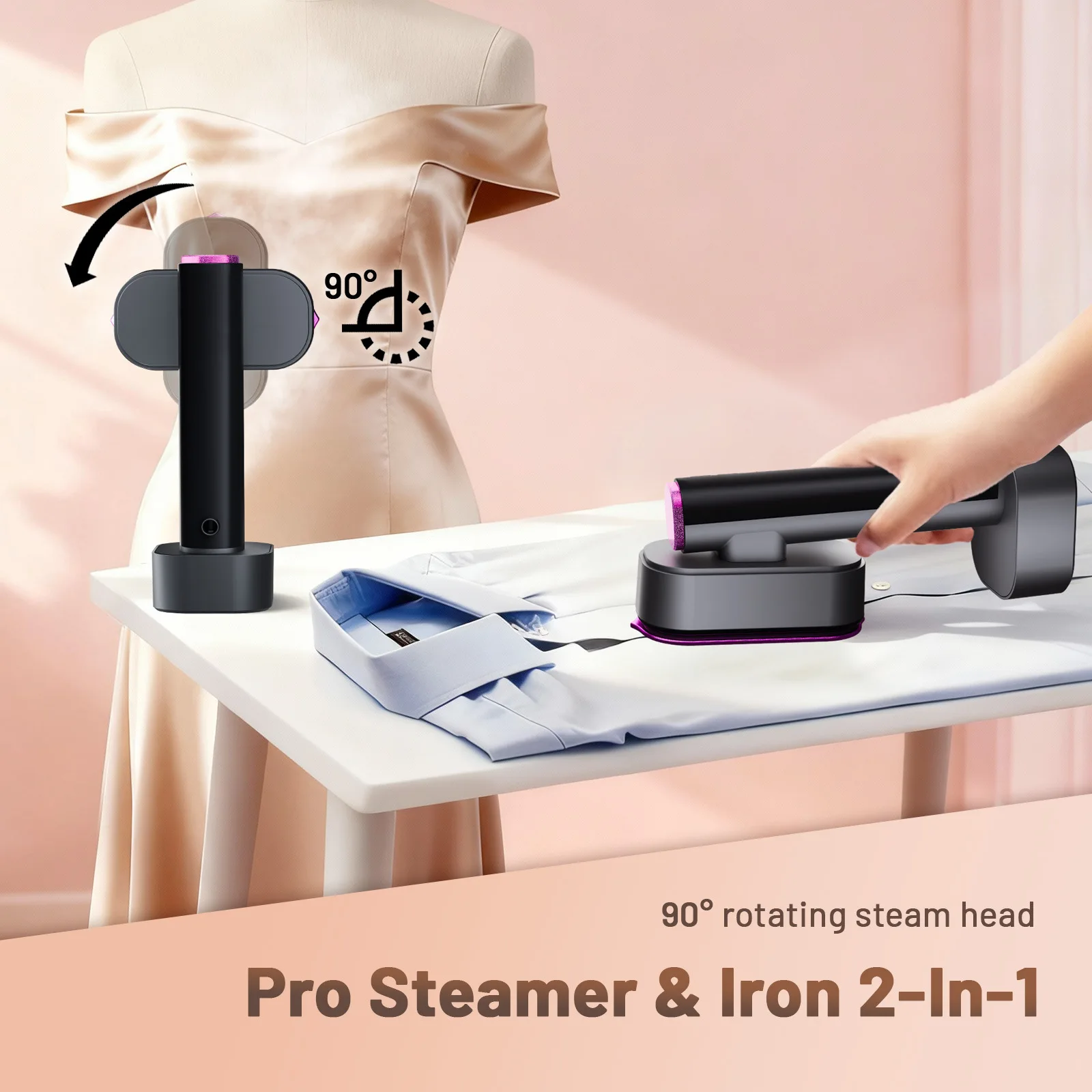 Fer à vapeur mini portable, défroisseur vapeur pliable pour vêtements, machine à repasser à sec et à vapeur, fer à repasser domestique