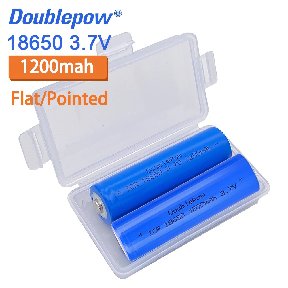 2 stücke 18650 3,7 V 18650 1200 mAh Lithium-Akku Entladung Elektrische Werkzeuge Taschenlampe Batterie ICR18650 PCB Image