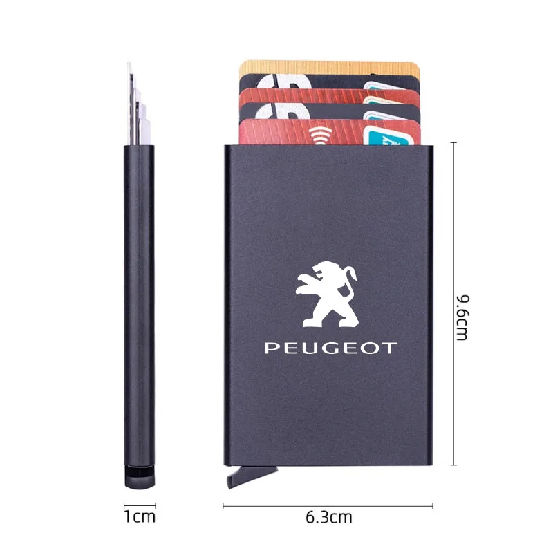 Porte-cartes de crédit de voiture, portefeuilles antivol, boîte de porte-cartes bancaires en métal pour Peugeot 206 307 308 3008 207 208 301 508 2008 408 4008