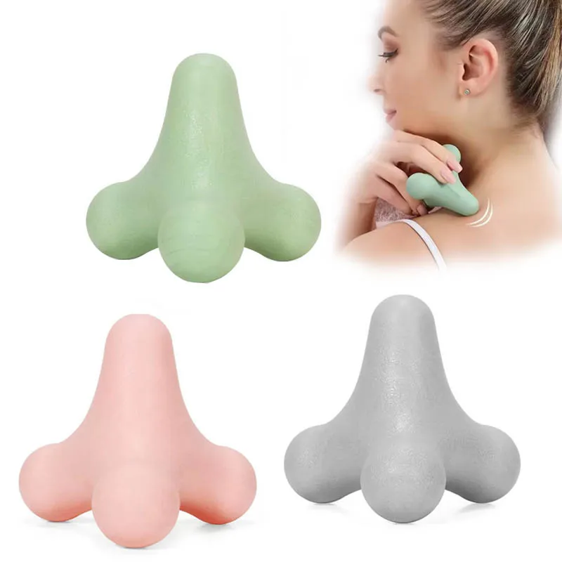 Balle de massage à 4 coins pour soulager les muscles du cou, des épaules, du dos, de la taille, des pieds, pour le yoga, la relaxation, le fitness, la relaxation des méridiens