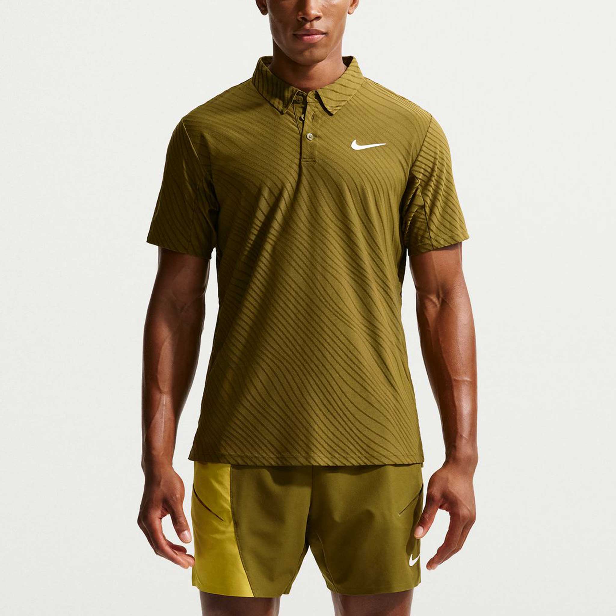 Nike Melbourne Slam Polo Men's Tennis Apparel Olive Flak/White