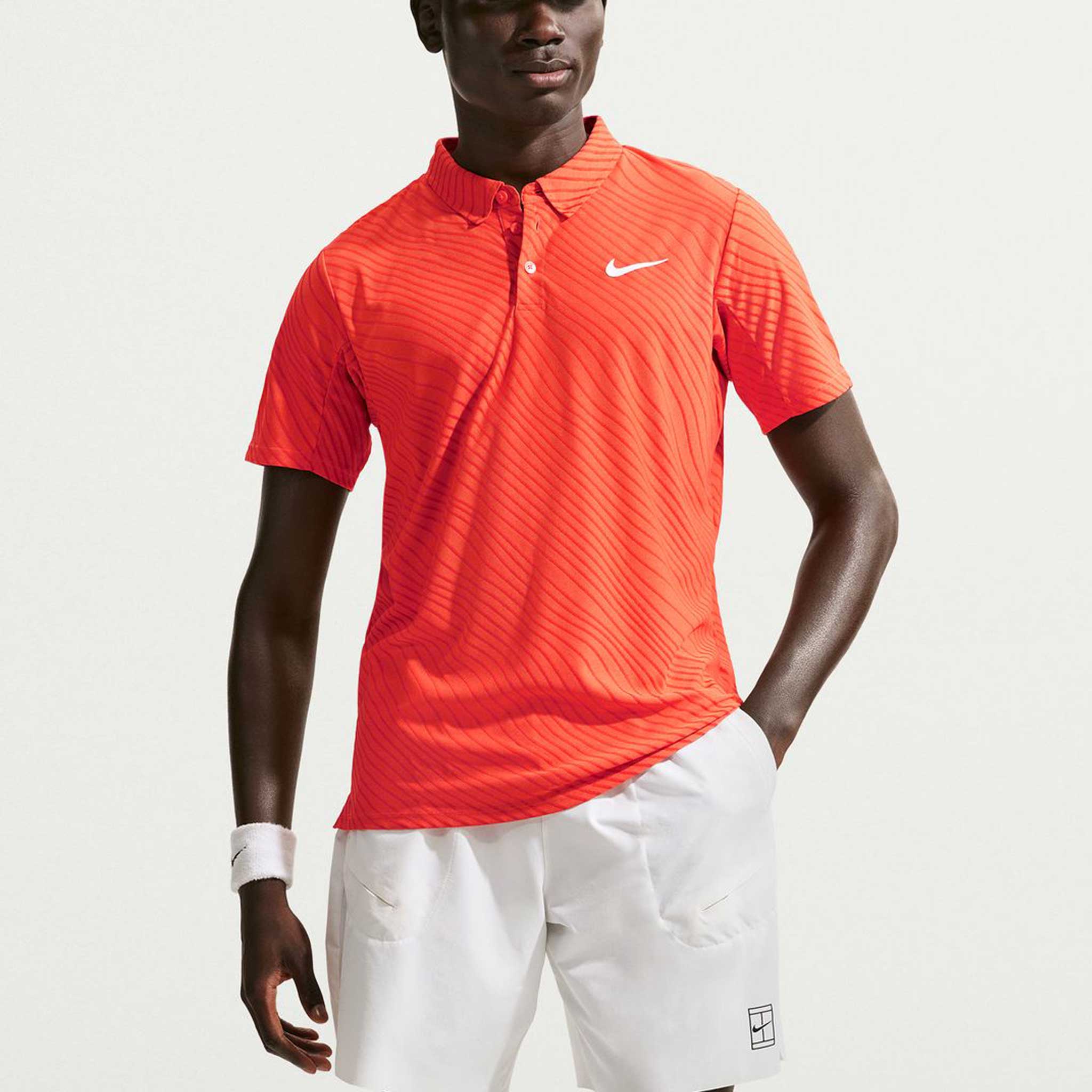 Nike Melbourne Slam Polo Men's Tennis Apparel Turf Orange/White