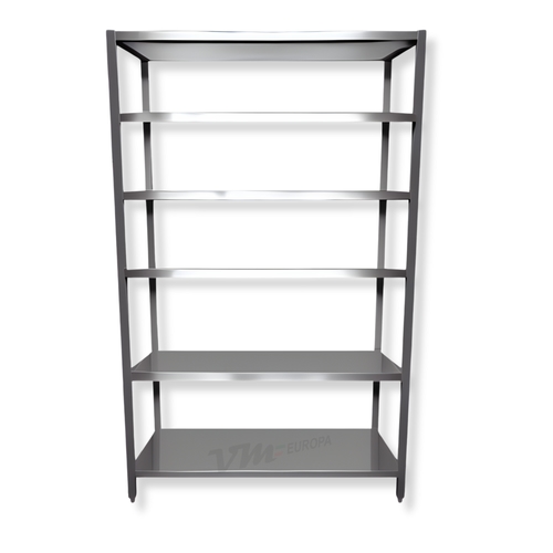 VM Europa Edelstahl Lagerregal - H=2200mm - 6 Böden - AISI 430 - komplett verschweißt - Tragfähigkeit 70 kg/m²: 70 x 50 cm / verschweißt / 6 Image