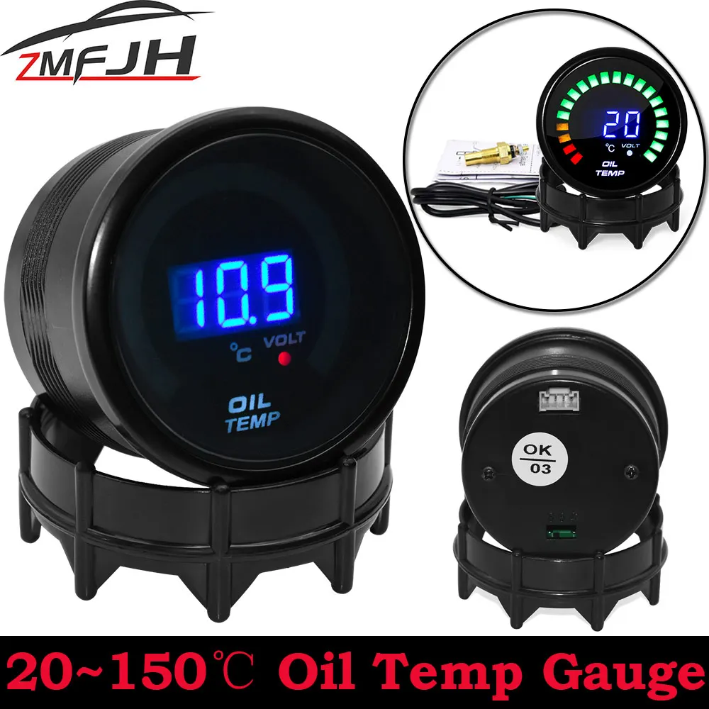 Fahrzeug messer 20 ~ 150 ℃ digitale Öl temperatur anzeige 2 ''52mm Öl temperatur messer mit Sensor 1/8npt für universelle 12V Rennwagen Image