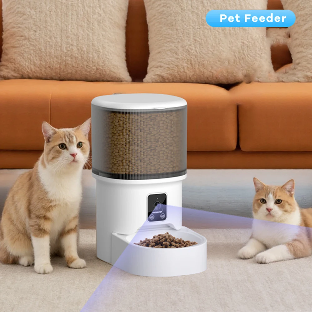 Distributeur automatique de nourriture pour chats et chiens 4L - Distributeur de nourriture chronométré pour animaux de compagnie, avec distributeur de nourriture sèche, sans blocage de nourriture,