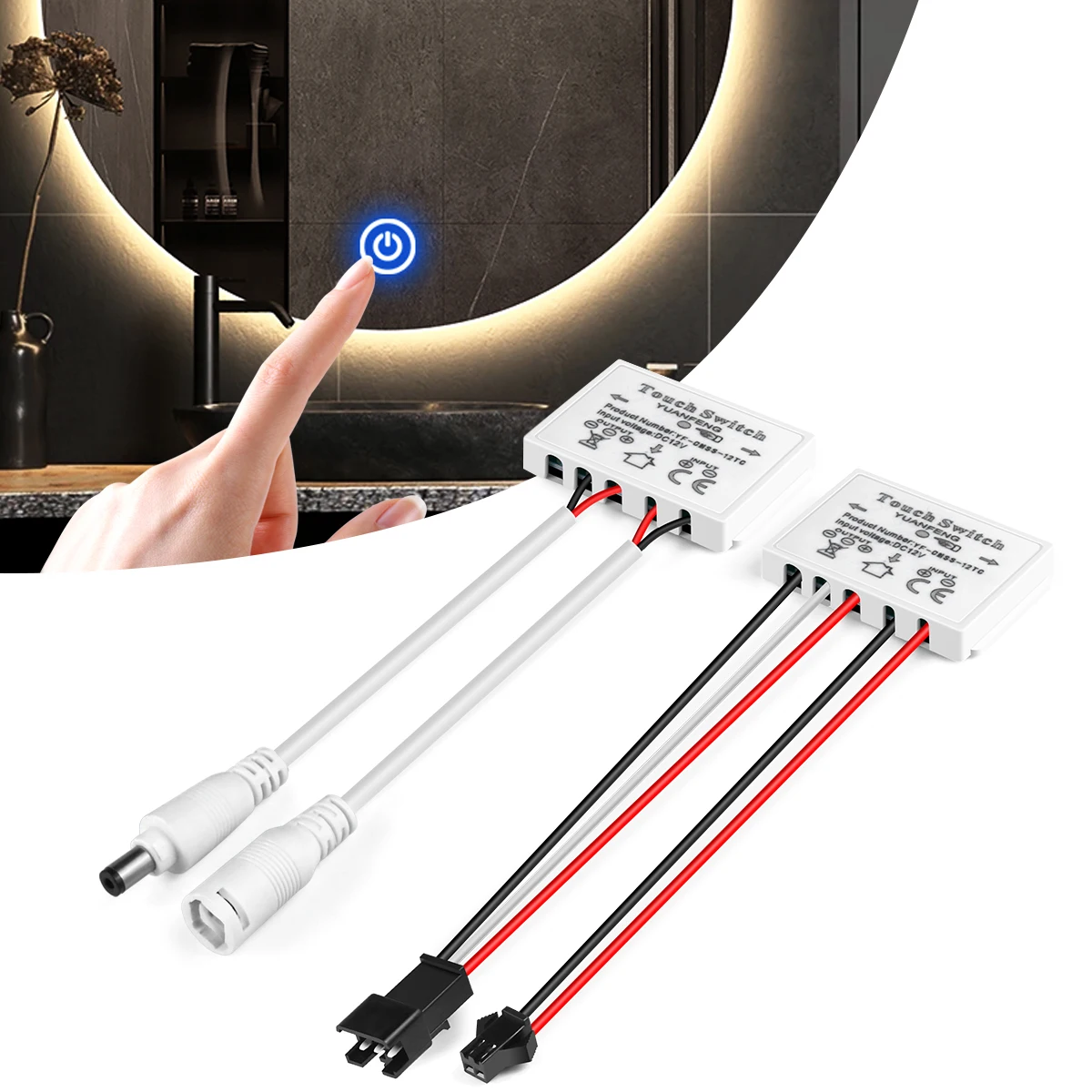 DC12V-24V 60W Badezimmer Spiegel LED Licht Dimmer Schalter CCT Einstellbare Touch Sensor Schalter Für Make-Up Spiegel Licht hintergrundbeleuchtung Dekor