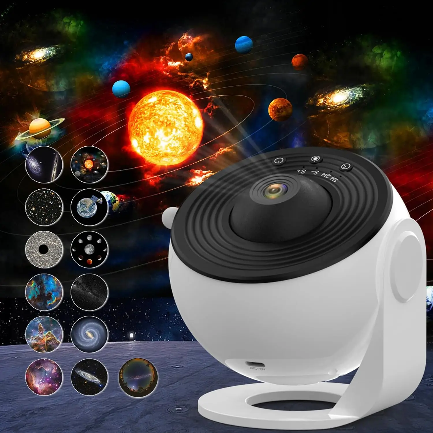 Galaxy-Projektor, 12-in-1 Planetarium-Sternprojektor Realistischer Sternenhimmel Nachtlicht mit 360°-Projektion ° Drehbar und mit Timer, für Erwachsene, Schlafzimmer, Decke, Heimkino, Wohnzimmer,
