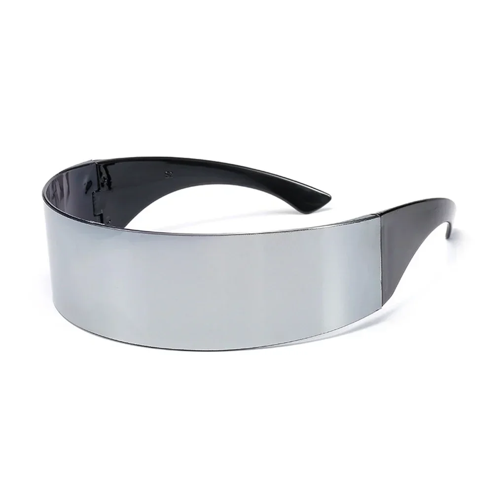 Gebogene Persönlichkeitsbrille Lustige Futuristische Wrap-Around-Monobrille Maskenbrille Neuartige Brille Halloween-Zubehör Dekoration Image