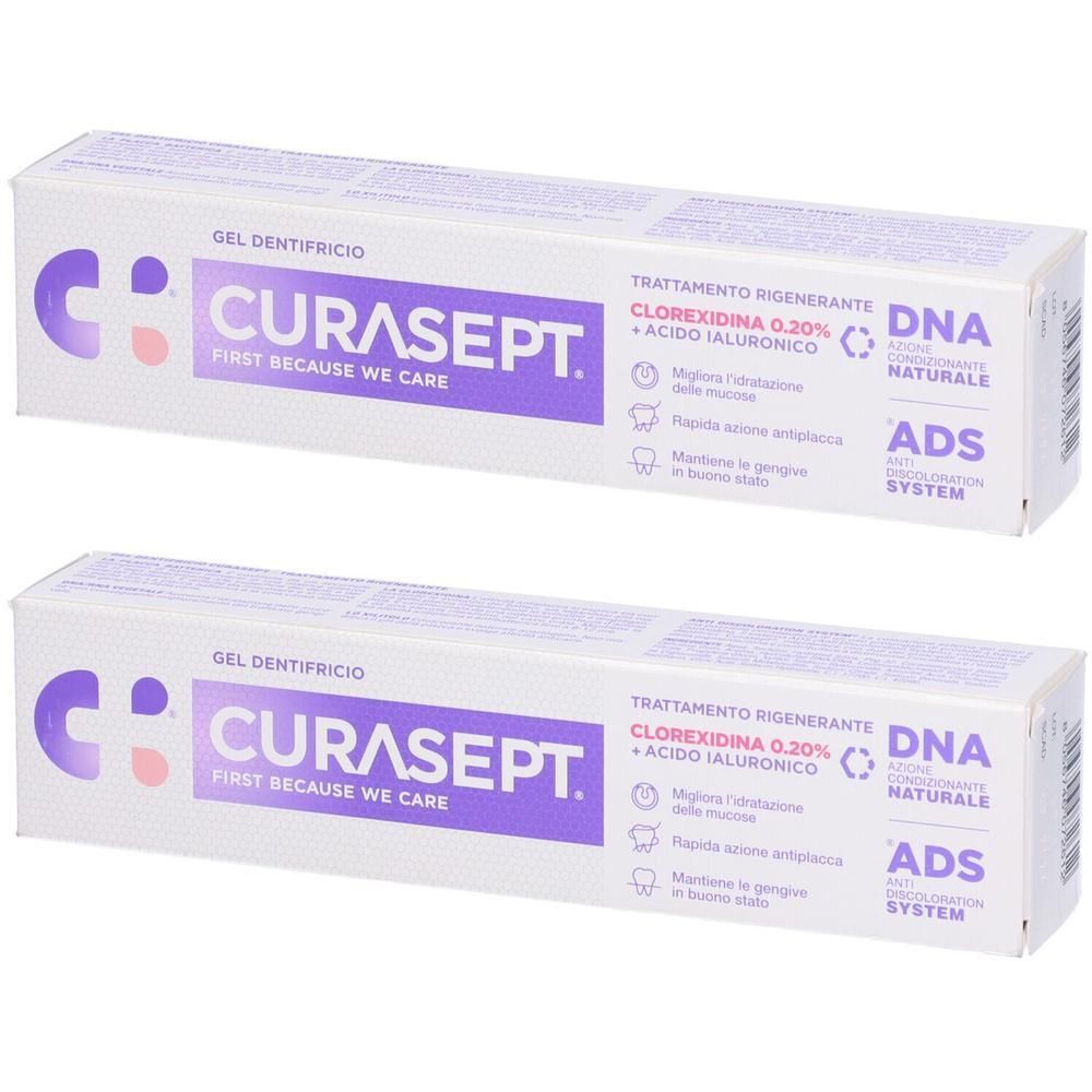 Curasept Gel Dentifricio Ads Dna Trattamento Rigenerante 2x75 ml denta