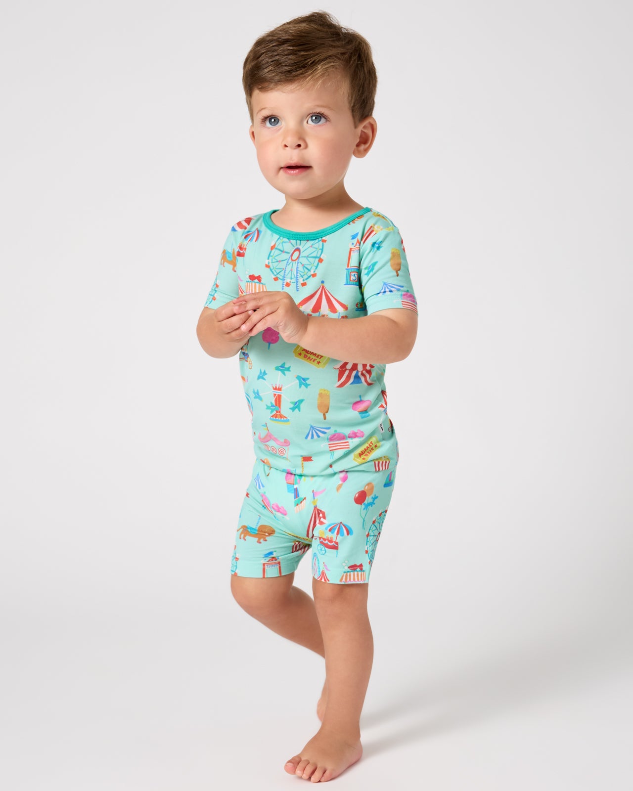 Fizzy Fair Two-Piece Short Sleeve & Shorts Pajama Set - 3T