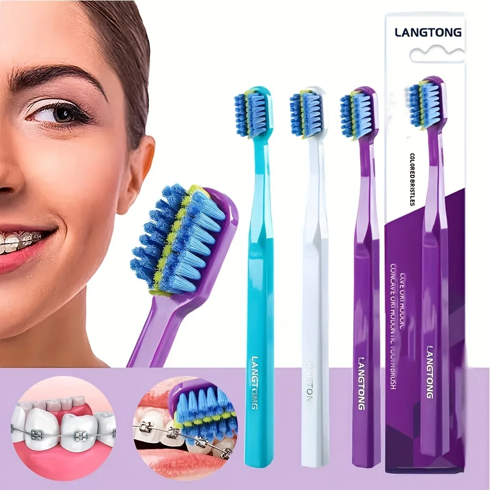 1PC Clean Orthodontic Braces Erwachsene kieferorthopädische Zahnbürsten Dental Zahnbürste Zahnbürste mit weichen Borsten für die Mundgesundheitspflege A7Q0 Image