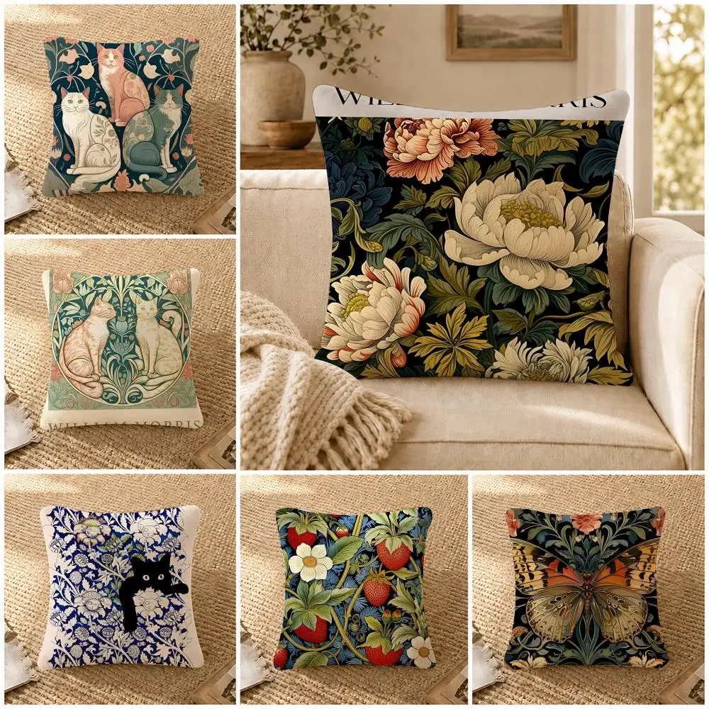 Kissenbezug von Artist W-William.Morris, weicher, kurzer Plüsch, dekorativer Kissenbezug für Sofa, Schlafzimmer, leicht zu reinigen Image