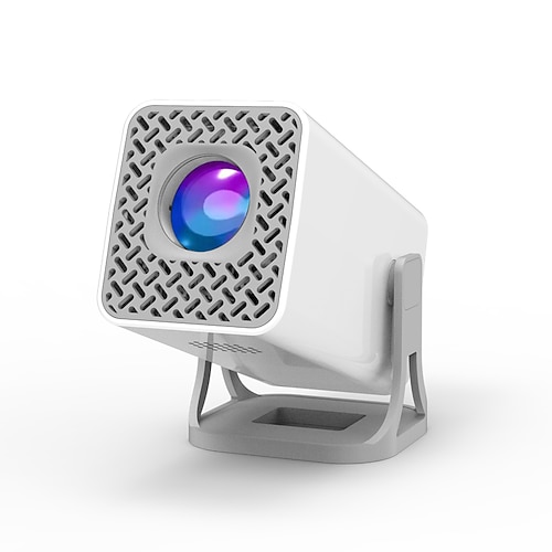 Mini-Projektor mit nativer 720p-Auflösung und um 180 Grad drehbarem Standfuß, tragbarer HD-Projektor mit 1080p-Unterstützung, kompakter Heimkino-Projektor für Smartphone und Laptop, geeignet für