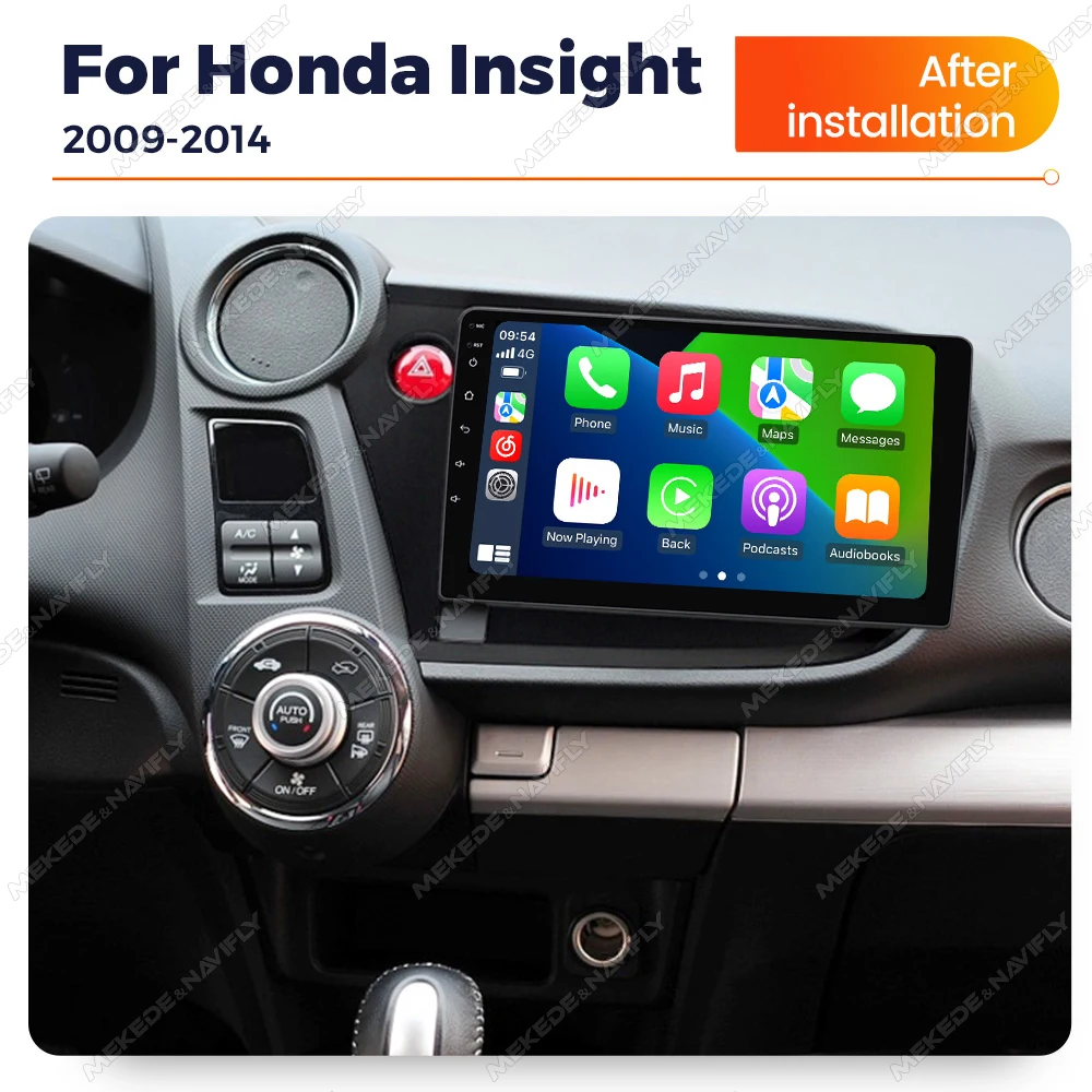 Wireless Car Play Auto 9 Zoll Android 14 Autoradio für Honda Insight 2 2009-2014 Stereo-Multimedia-Player GPS-Navigation 2 Din Android 13 Automatisches Intelligentes System QLED Automatischer Bildschirm Stereo GPS