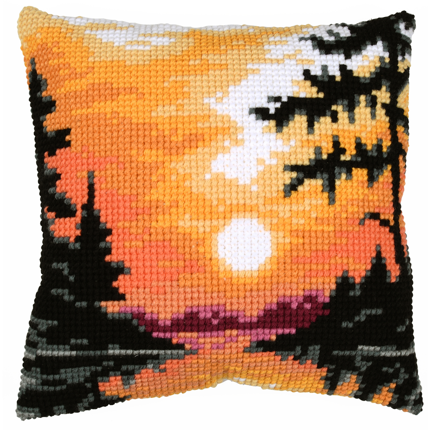 Kreuzstichkissen Abendrot