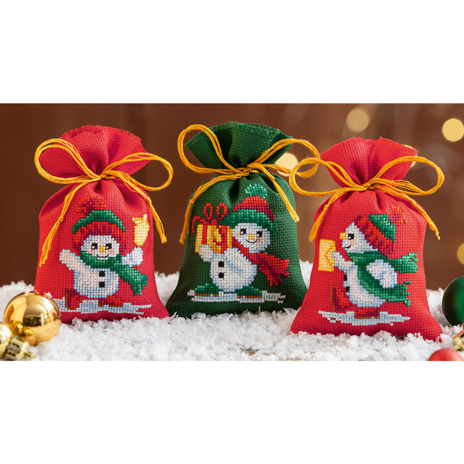 Geschenksäckchen Schneemänner