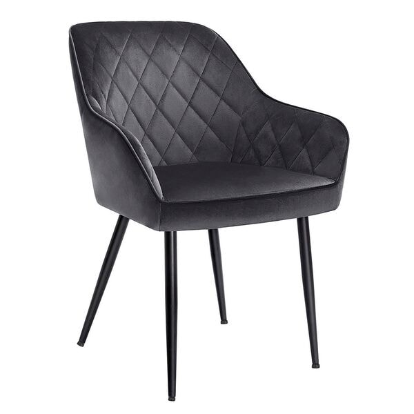 Songmics Sessel mit Samtbezug dunkelgrau grau, 62.5x85x44.5 cm