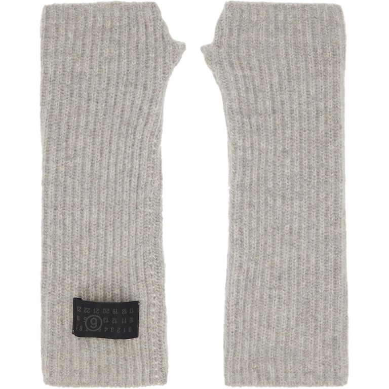 Fisherman Knit Arm Warmers - Gray - MM6 by Maison Margiela Gloves