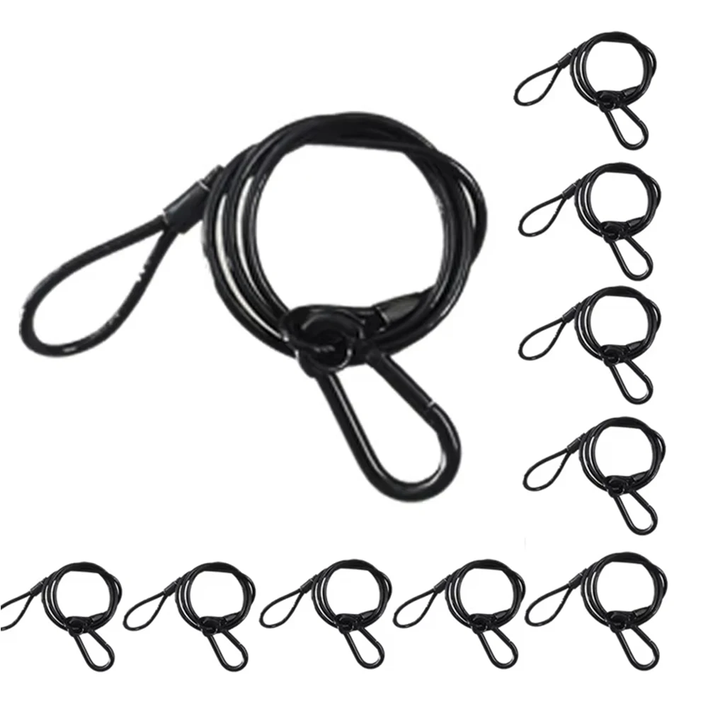 Nouveau 10 pièces/lot fil de verrouillage en acier de haute qualité serrure de corde de sécurité 70cm câble de corde de sécurité pour lumière de scène/fil de sécurité pour la sécurité de la lumière de scène