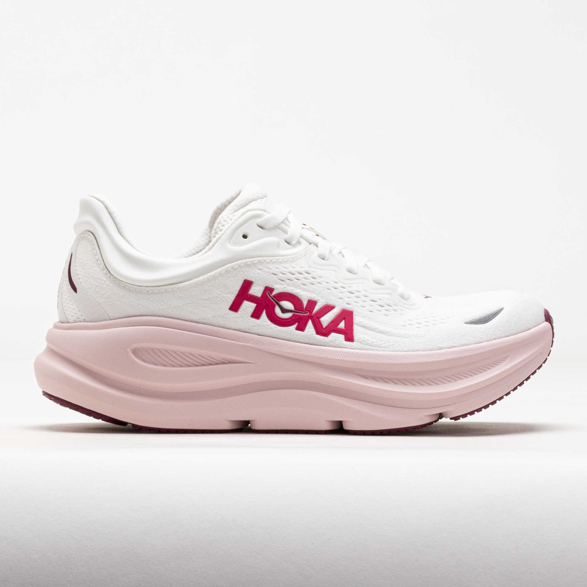 HOKA Bondi 9 Women's Running Shoes White/Pink Opal