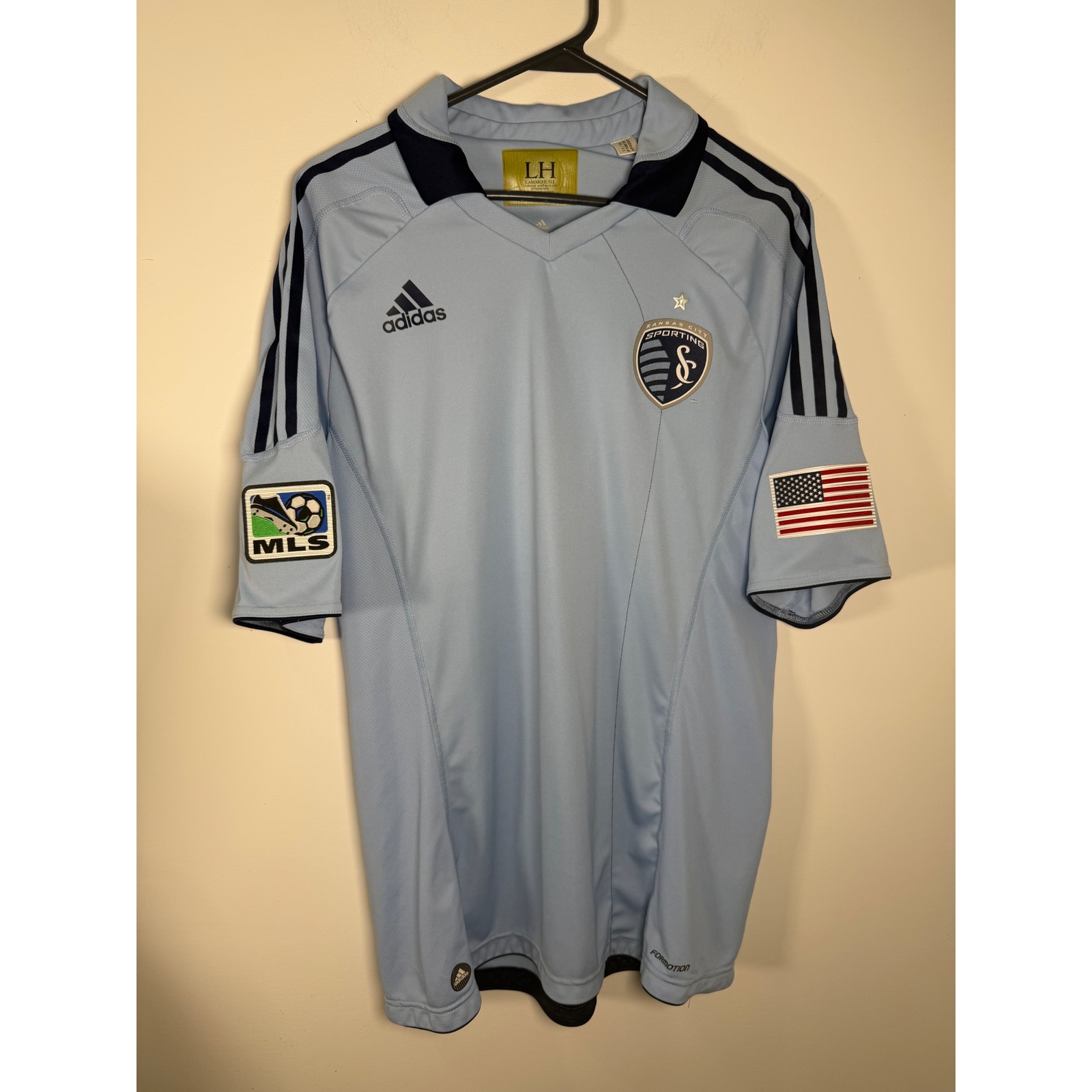 Adidas Shirts | Adidas Sporting Kansas City 2011 Jersey Mens Xl Light Blue Mls Soccer Lamar Hunt | Color: Blue | Size: Xl
