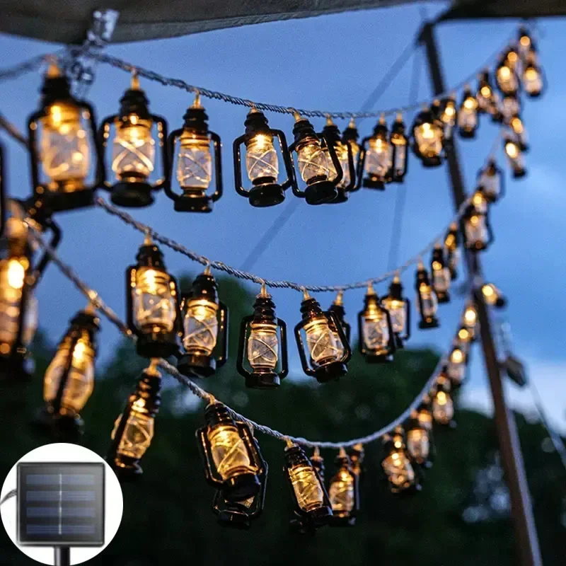 Solar-Retro-Flaschen-LED-Lichterkette, Feenlicht, LED Eid Mubarak Ramadan Dekorative Lichterkette, Muslimische Islamische Party- und Weihnachtsdekoration