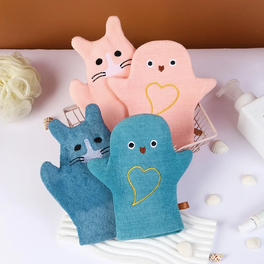 Cartoon Baby Doppels chicht Bade handschuhe niedliche Form Dusche Waschlappen zum Baden Kinder waschen saubere Dusche Massage Hautrei niger Image