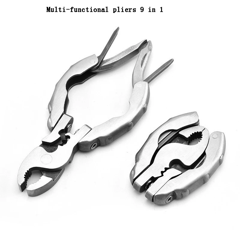 Multifunktionales Mini-EDC-Werkzeug, Rundkopfzange, Outdoor-Camping-Gadget, Mehrzweck-Kombination, tragbares Werkzeug, Schrauben, 9-in-1 Image