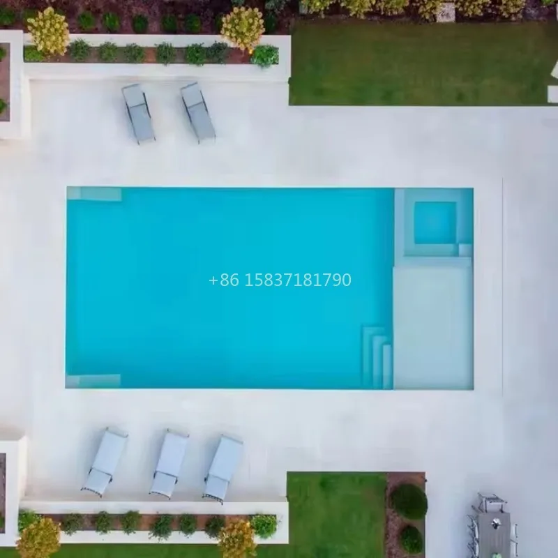 Villas de luxe avec piscine, piscine hors sol avec spa intégré en Chine, piscines modulaires en fibre de verre, piscines extérieures pour la famille