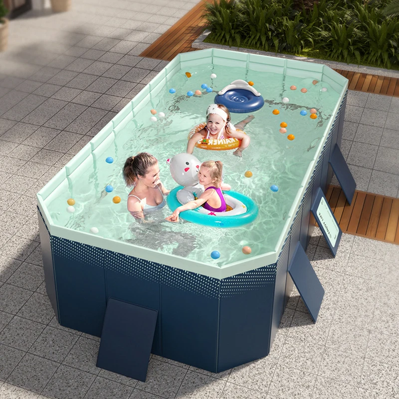 Piscine en PVC épaissie, résistante à l'usure, piscine extérieure non gonflable, piscine pliante pour enfants, piscine domestique