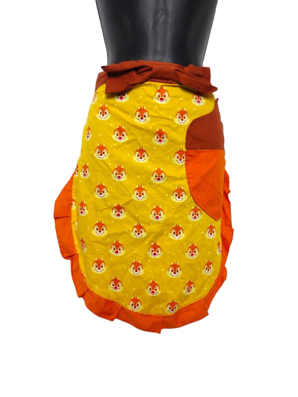 Disney Kitchen | Disney Parks Chip & Dale Kitchen Apron Fall Acorn Pocket Yellow Orange | Color: Orange/Yellow | Size: Os