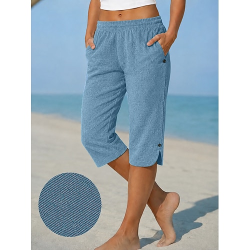 jeans da donna pantaloni capri in denim vacanza capri basic vita alta comodi comodi anelastici vacanza formale abbigliamento quotidiano nero blu navy azzurro cielo estate primavera vestibilità regolare