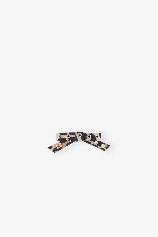 Eyelet Bow Barrette - Blue - Ganni Hair