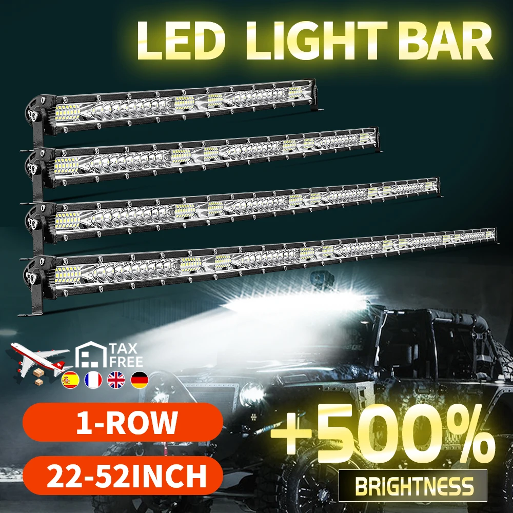 CO LIGHT Neue Super Slim 22 32 42 52 Offroad-LED-Lichtleiste 80000LM Combo Beam 4x4 LED-Arbeitsleuchte 12V 24V für Boot LKW SUV